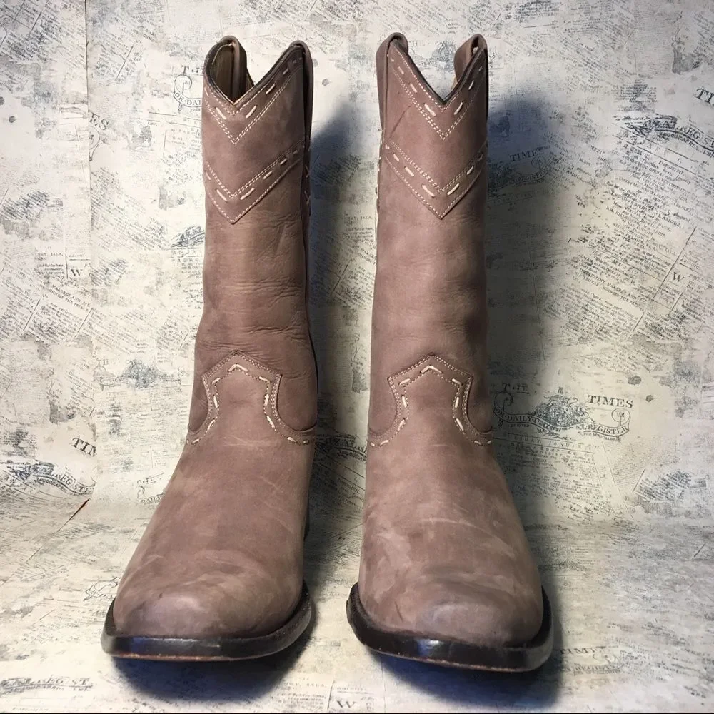 Denver Boots Genuine Cow Leather Ankle Boots Brown Casual Comfort Booties